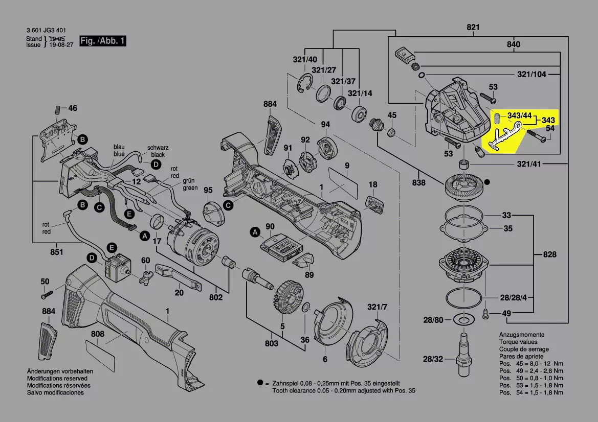 Levier réglage capot protection réf. 1 607 000 742 Bosch